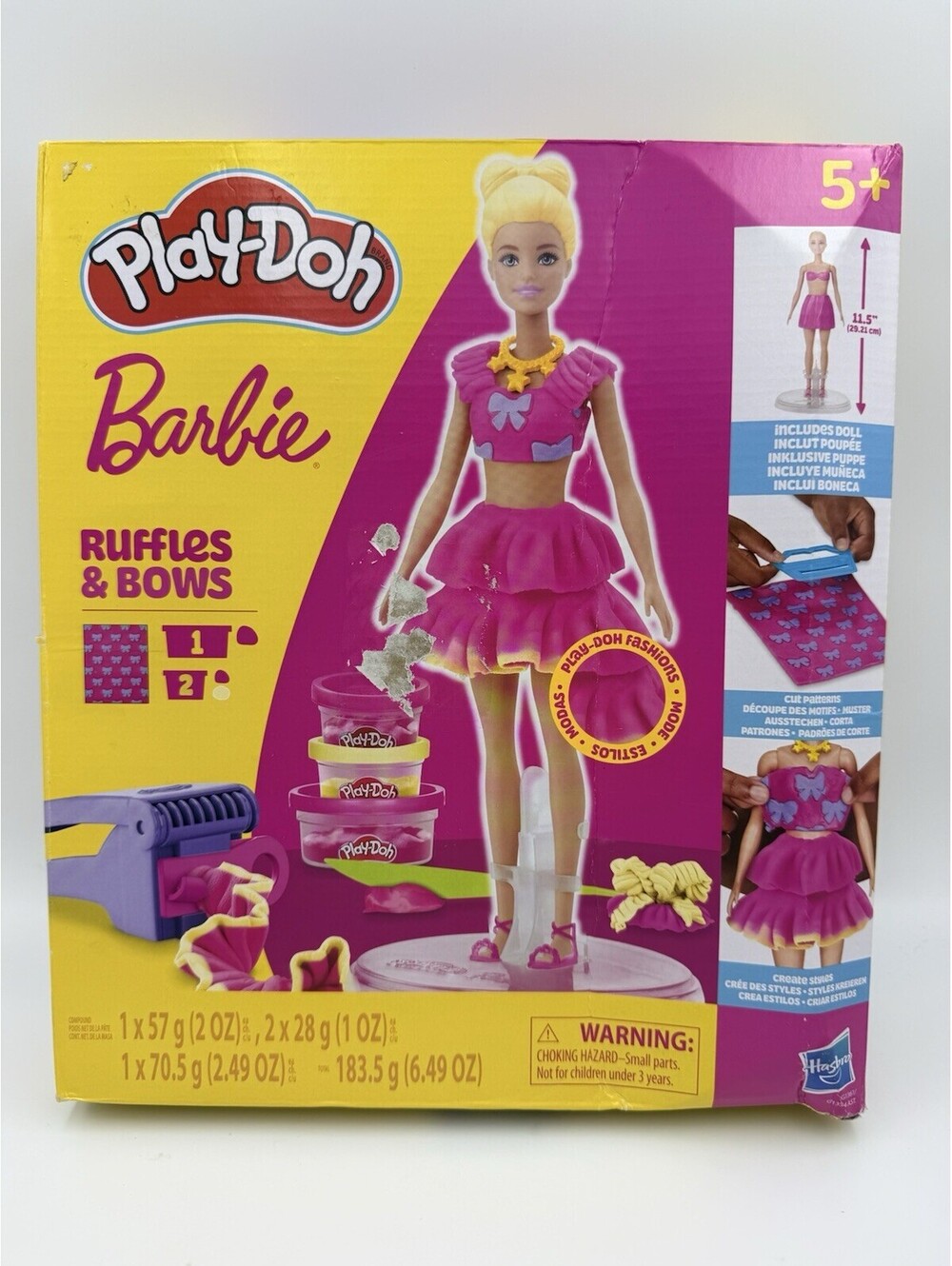 Play-Doh Barbie Ruffles and Bows Set, Make Doll Clothes - New In Box